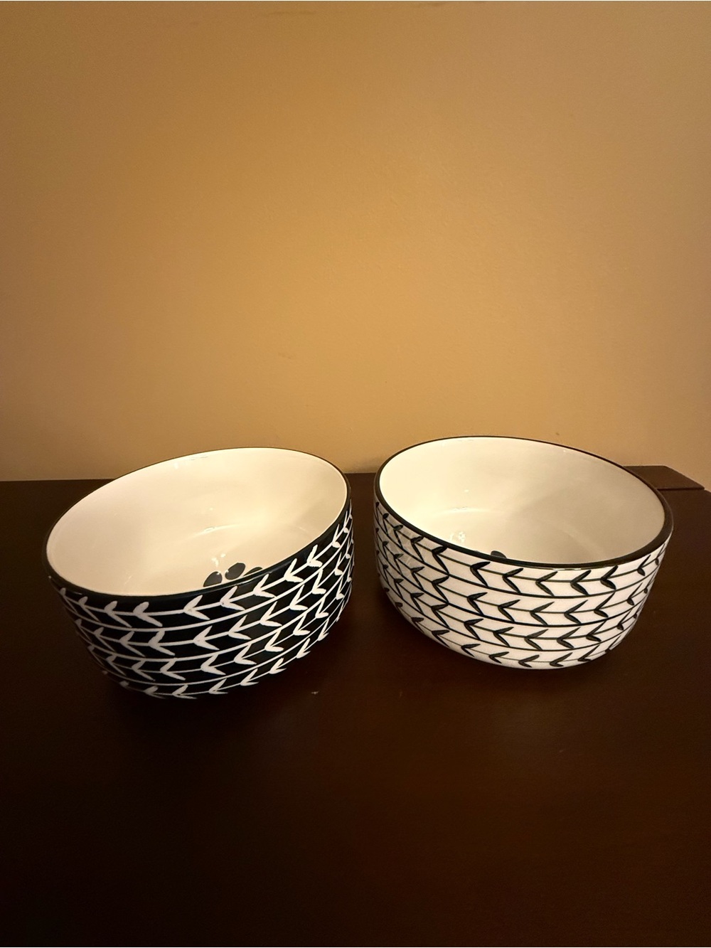Black & White Paw-Print Stoneware Ceramic Dog Bowl Set cleaned and sanitized. - Picture 4 of 17